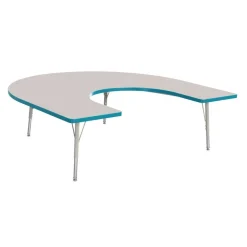 Berries® 60" x 66" Horseshoe Activity Table, 15" - 24" - Teal