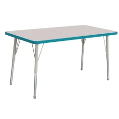 Berries® 30" x 72" Rectangle Activity Table, 15" - 24" Leg Height - Teal