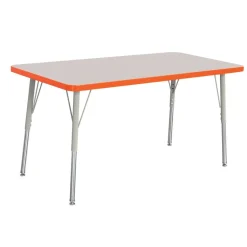Berries® 30" x 48" Rectangle Activity Table, 24" - 31" Leg Height - Orange