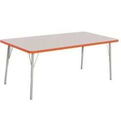 Berries® 30" x 60" Rectangle Activity Table, 24" - 31" Leg Height - Orange