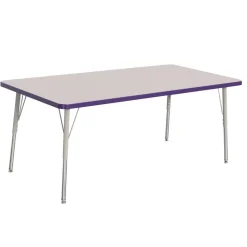 Berries® 30" x 60" Rectangle Activity Table, 24" - 31" Leg Height - Purple