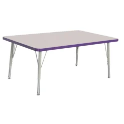 Berries® 30" x 48" Rectangle Activity Table, 15" - 24" Leg Height - Purple
