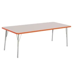 Berries® 30" x 72" Rectangle Activity Table, 24" - 31" Leg Height - Orange