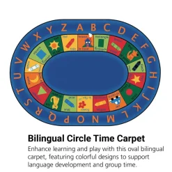 Bilingual Circletime 6'9" x 9'5" Oval Premium Carpet