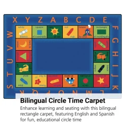 Bilingual Circletime 5'10" x 8'4" Rectangle Premium Carpet