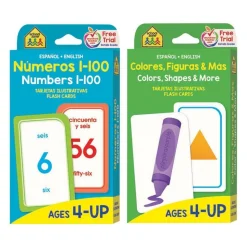 Bilingual Math Flash Cards: Numbers 1-100 and Colors, Shapes, and More (Tarjetas Ilustrativas: Numeros 1-100 y Colores, Figuras, y Mas)