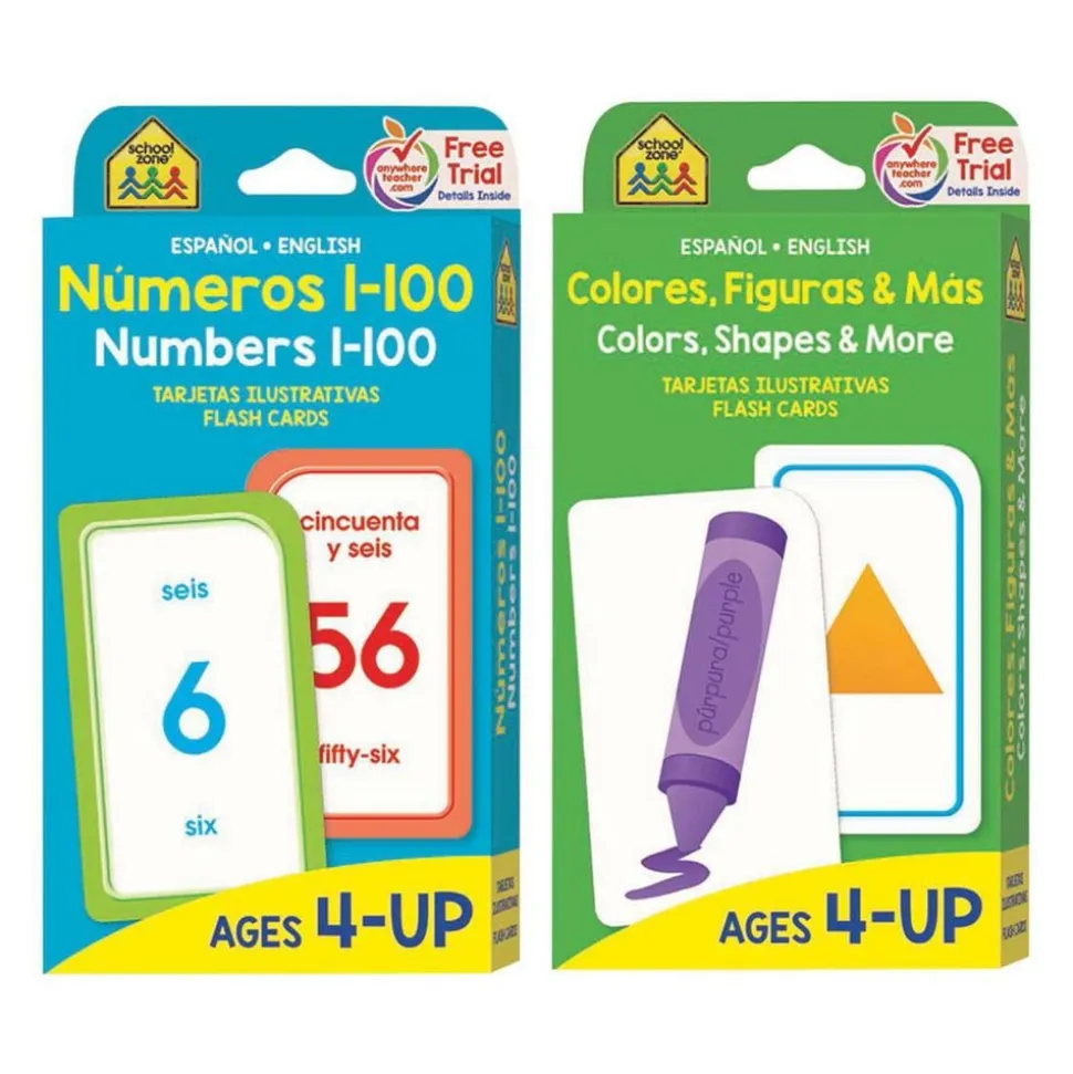 Bilingual Math Flash Cards: Numbers 1-100 and Colors, Shapes, and More (Tarjetas Ilustrativas: Numeros 1-100 y Colores, Figuras, y Mas)