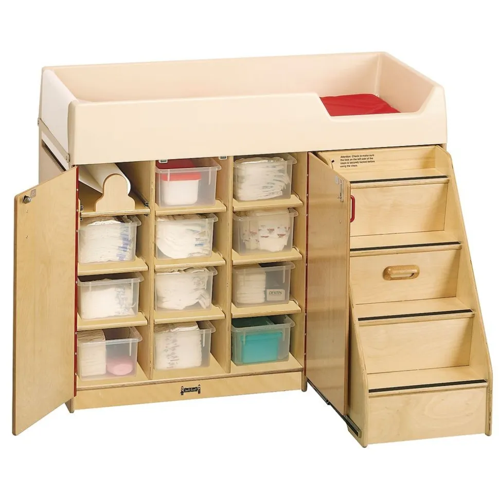 Birch Diaper Depot with Right-Hand Stairs
