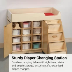 Birch Diaper Depot with Right-Hand Stairs