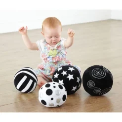 Black and White Soft Sensory Balls - Set of 4