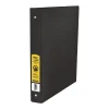 1" Black 3 Ring Binder w/ 2 Pockets