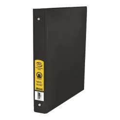 1" Black 3 Ring Binder w/ 2 Pockets - 24 pack