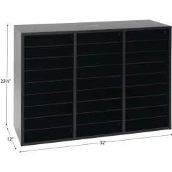 Black 27-Slot Mail Center With Trays - 6-Color Grouping