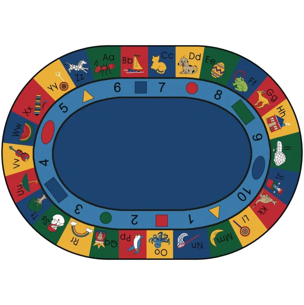 Blocks of Fun 6'9" x 9'5" Oval Premium Carpet