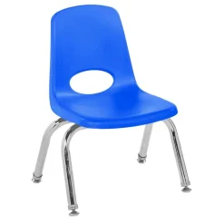 10" Blue Stack Chair with Swivel Glides - 6 Pack