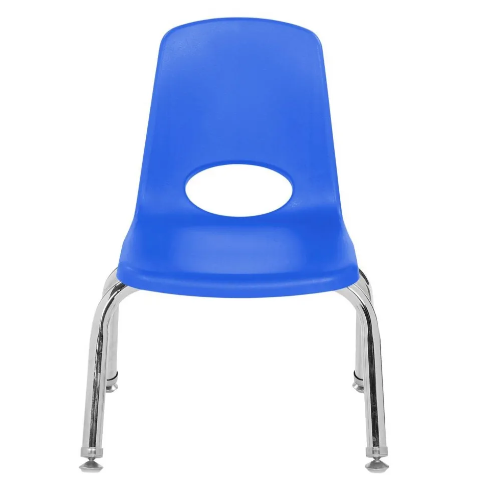10" Blue Stack Chair with Swivel Glides - 6 Pack