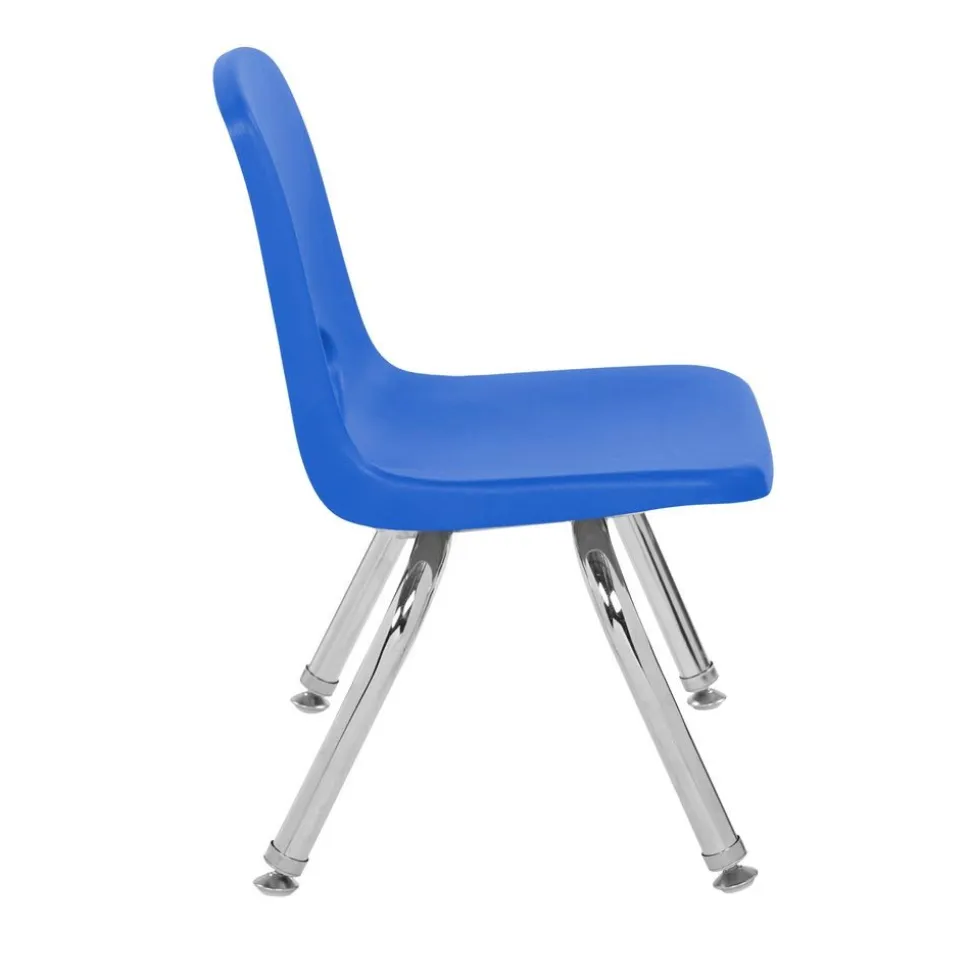 10" Blue Stack Chair with Swivel Glides - 6 Pack