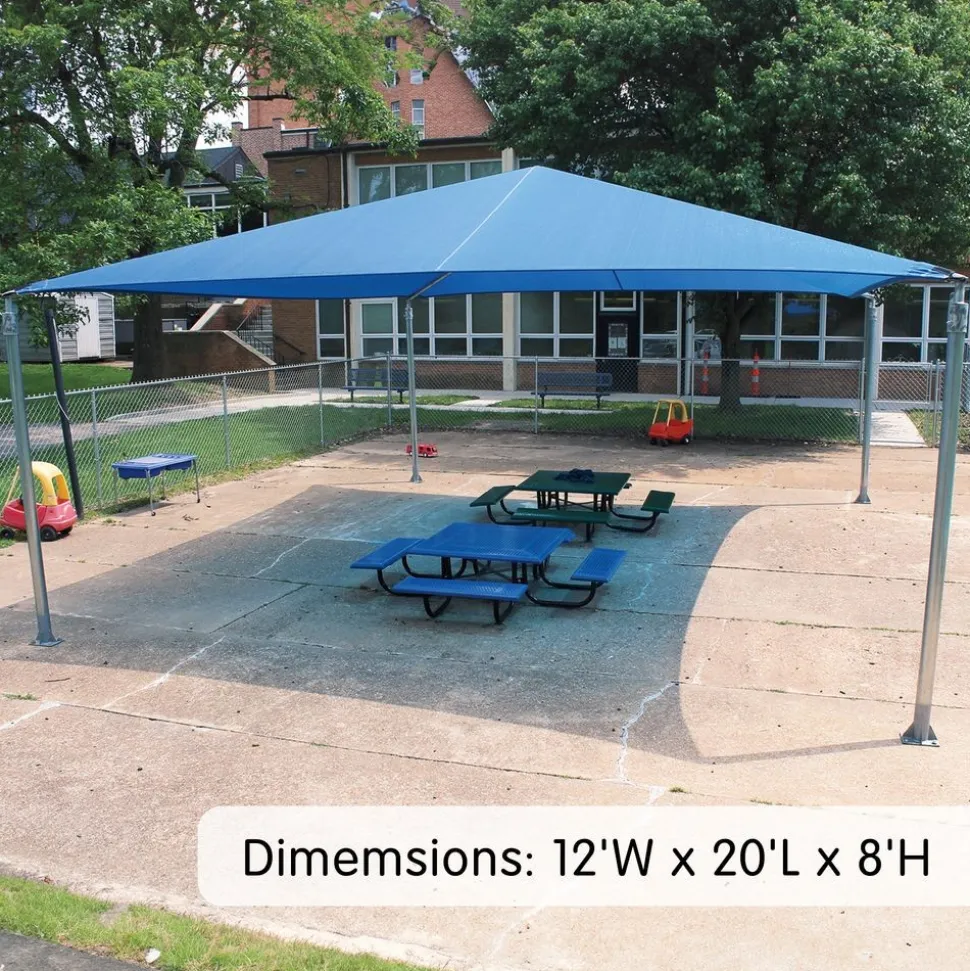 Blue Stand Alone Shade Structure 12 x 20