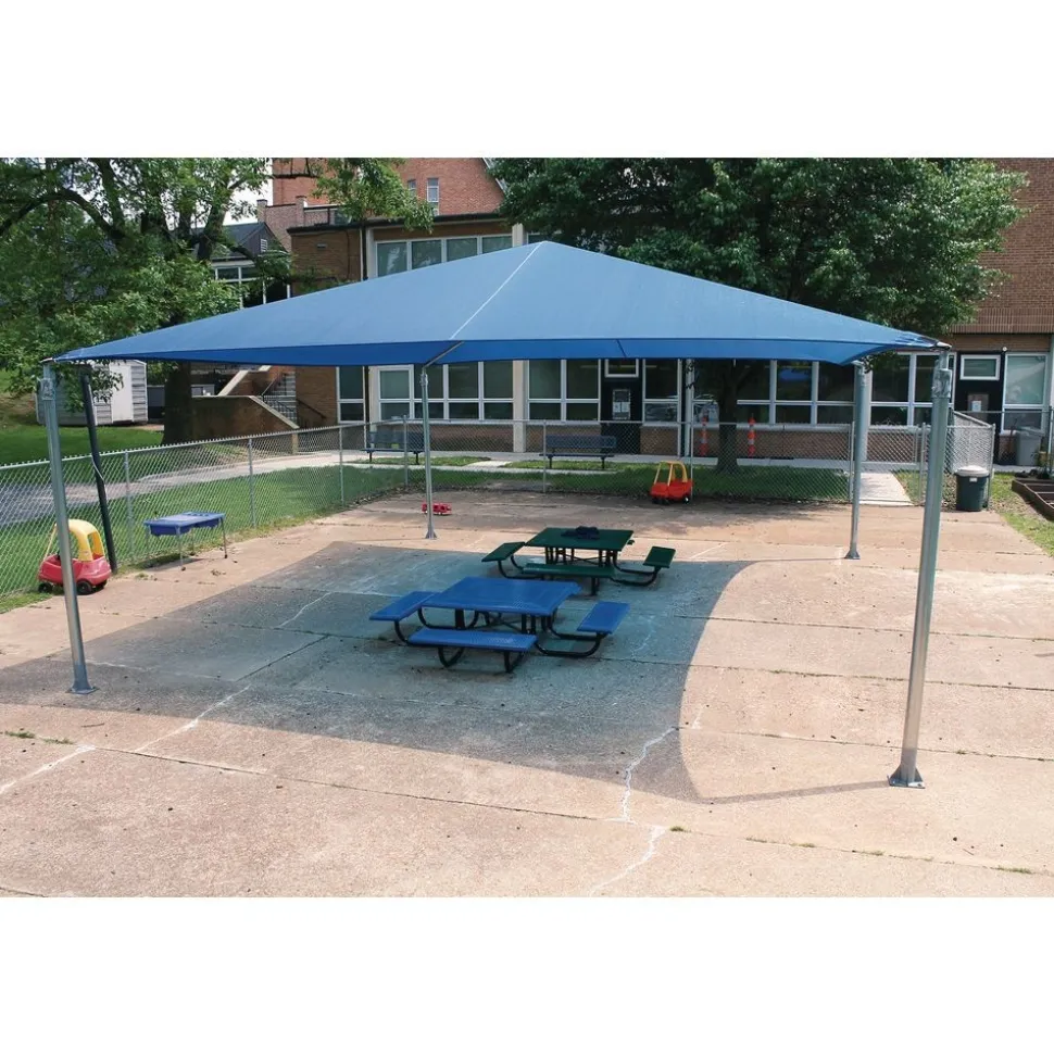 Blue Stand Alone Shade Structure 12 x 20