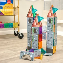 Castle Tile Toppers & Magnetic Tiles Kit - 140pcs