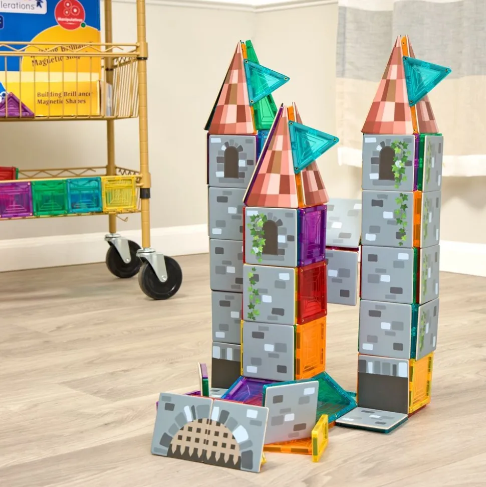 Castle Tile Toppers & Magnetic Tiles Kit - 140pcs