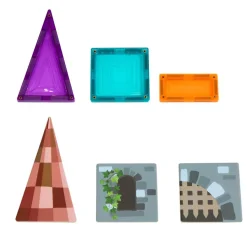Castle Tile Toppers & Magnetic Tiles Kit - 140pcs