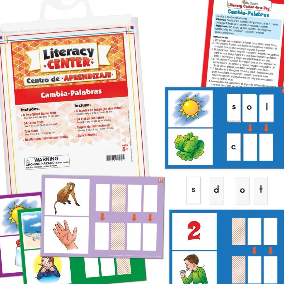 Centro de aprendizaje™: Cambia-Palabras (Spanish Change-AWord) - 1 literacy center