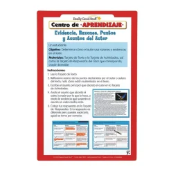 Centro de Aprendizaje: Evidencia, Razones, Puntos y Asuntos del Autor (Spanish Author''s Points, Reasons, and Evidence Literacy Center)