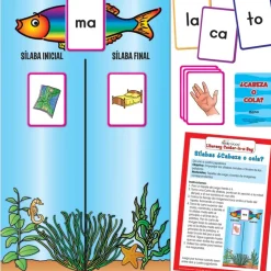 Centro de aprendizaje™: Grades K-1 Sílabas ¿Cabeza O Cola? (Spanish Syllables Head Or Tail?) - 1 literacy center