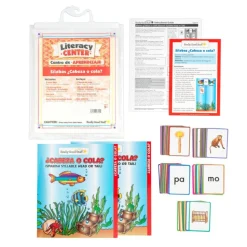 Centro de aprendizaje™: Grades K-1 Sílabas ¿Cabeza O Cola? (Spanish Syllables Head Or Tail?) - 1 literacy center