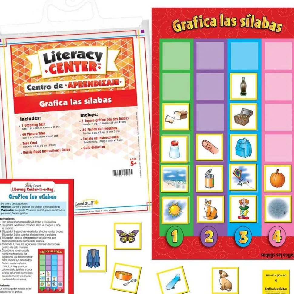 Centro de aprendizaje Grafica Las Silabas (Spanish Graph The Syllables)