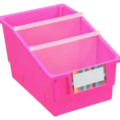 Chapter Book Library Bins™ With Dividers - Neon - 4 bins with dividers