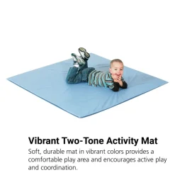Children's Factory® Two-Tone Activity Mat - Deep Water/Sky Blue