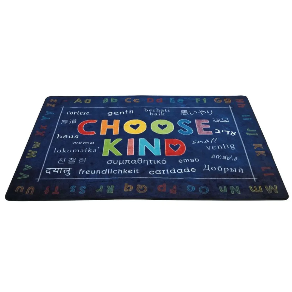 Choose Kind Blue 6' x 9' Rectangle Pixel Perfect Carpet