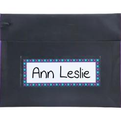 Classic Student Book Collection Chair Pockets - 6 Pack - Black/ Purple