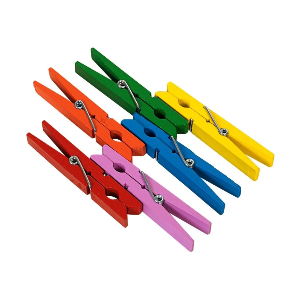 Classroom Management Rainbow Clothespins - 6 Colors