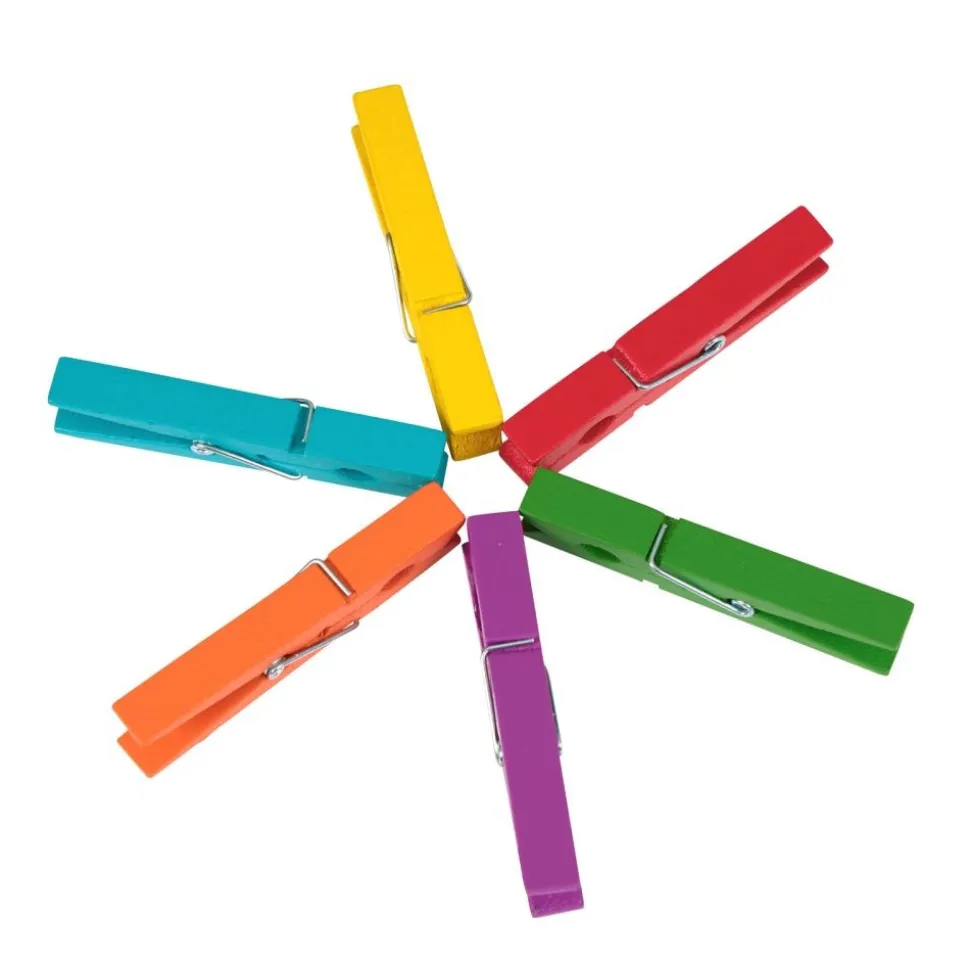 Classroom Management Rainbow Clothespins - 6 Colors