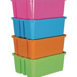 Classroom Stacking Bins, Set of 4 - Neon