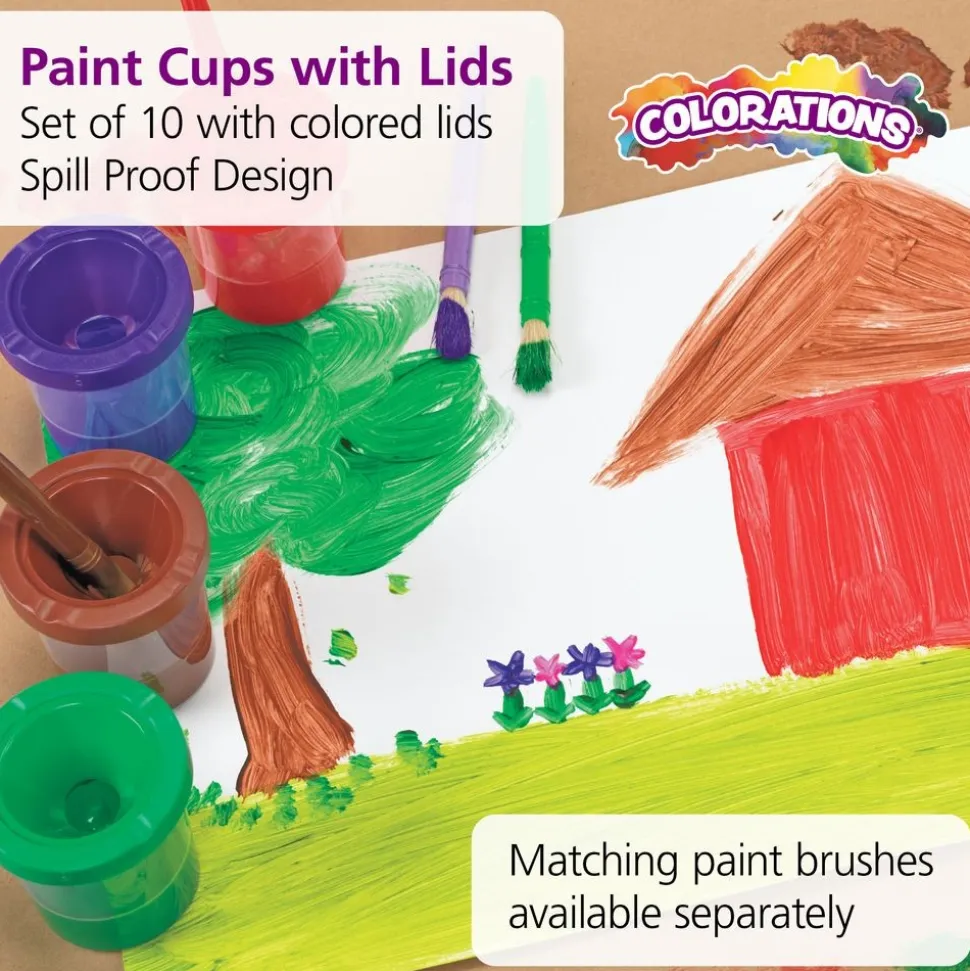 Colorations® Air-Tight, No-Mess Paint Cups - Set of 10