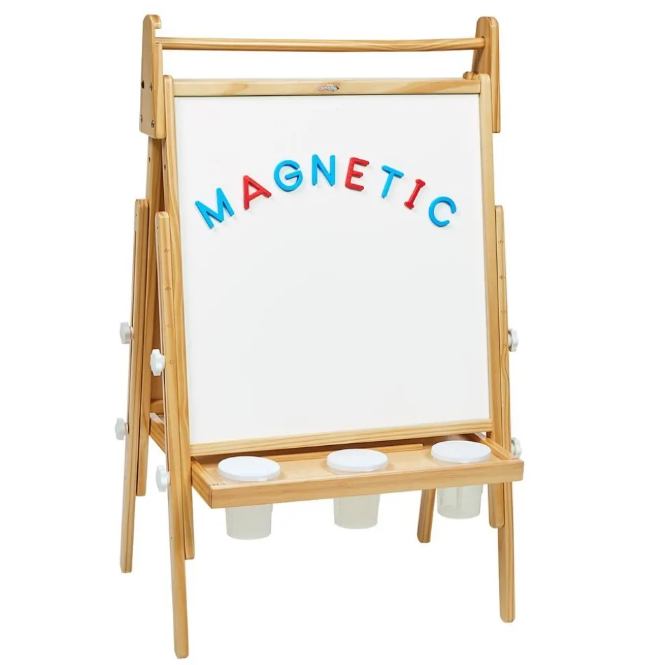 Colorations® All in One Wooden Adjustable Easel with Markers & Bonus Chalk