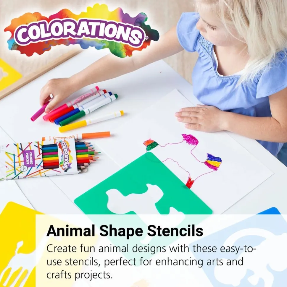 Colorations® Animal Shape Stencils, 8" - Set of 12