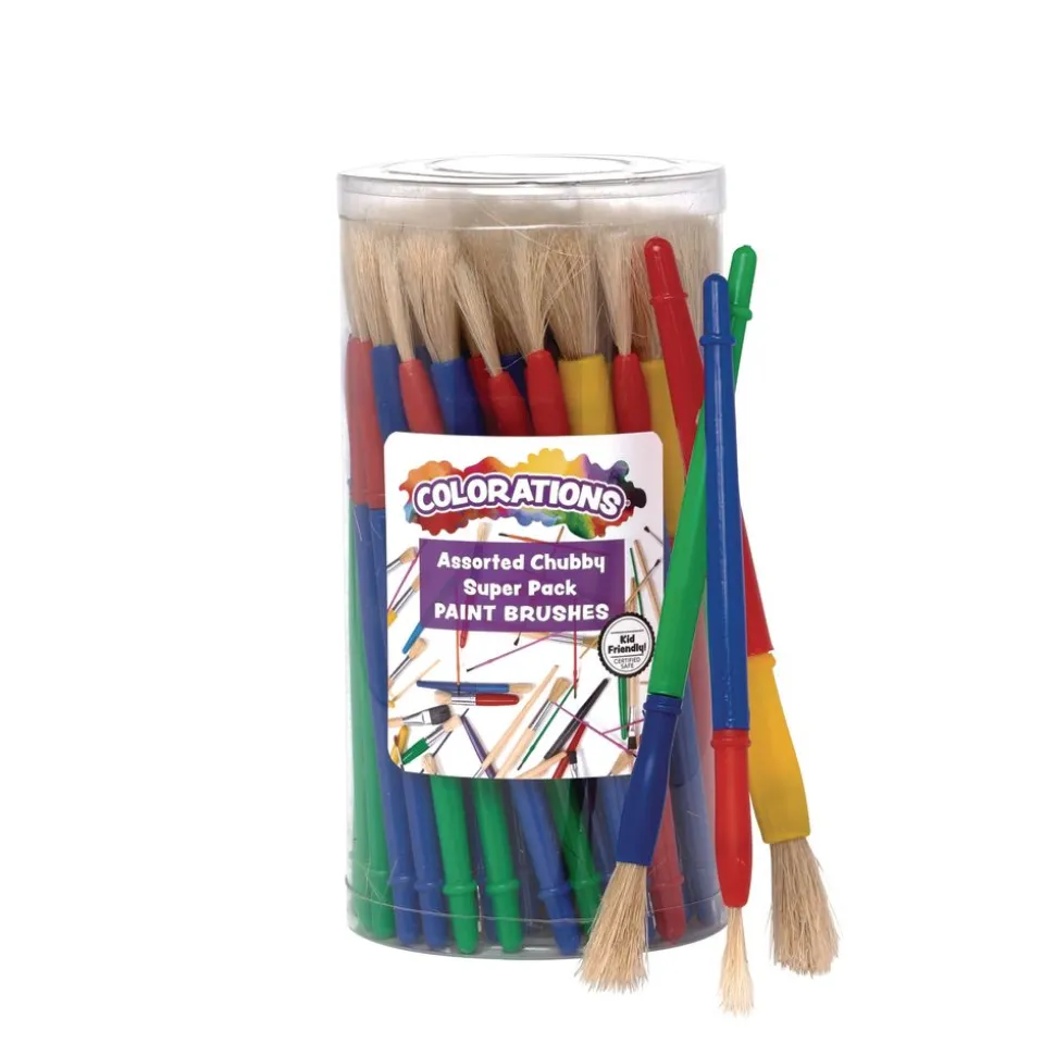 Colorations® Assorted Chubby Brush Super Pack - Set of 60