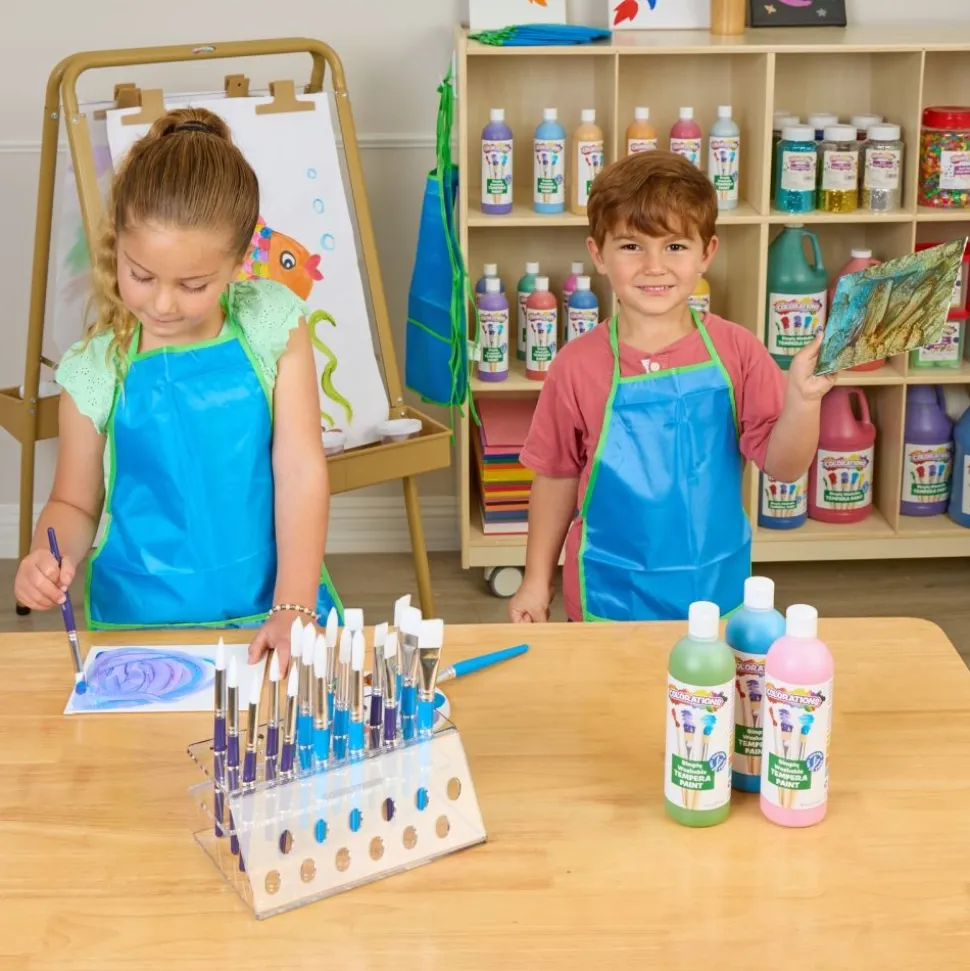 Colorations® Assorted Paintbrush Classpack & Waterproof Apron Set