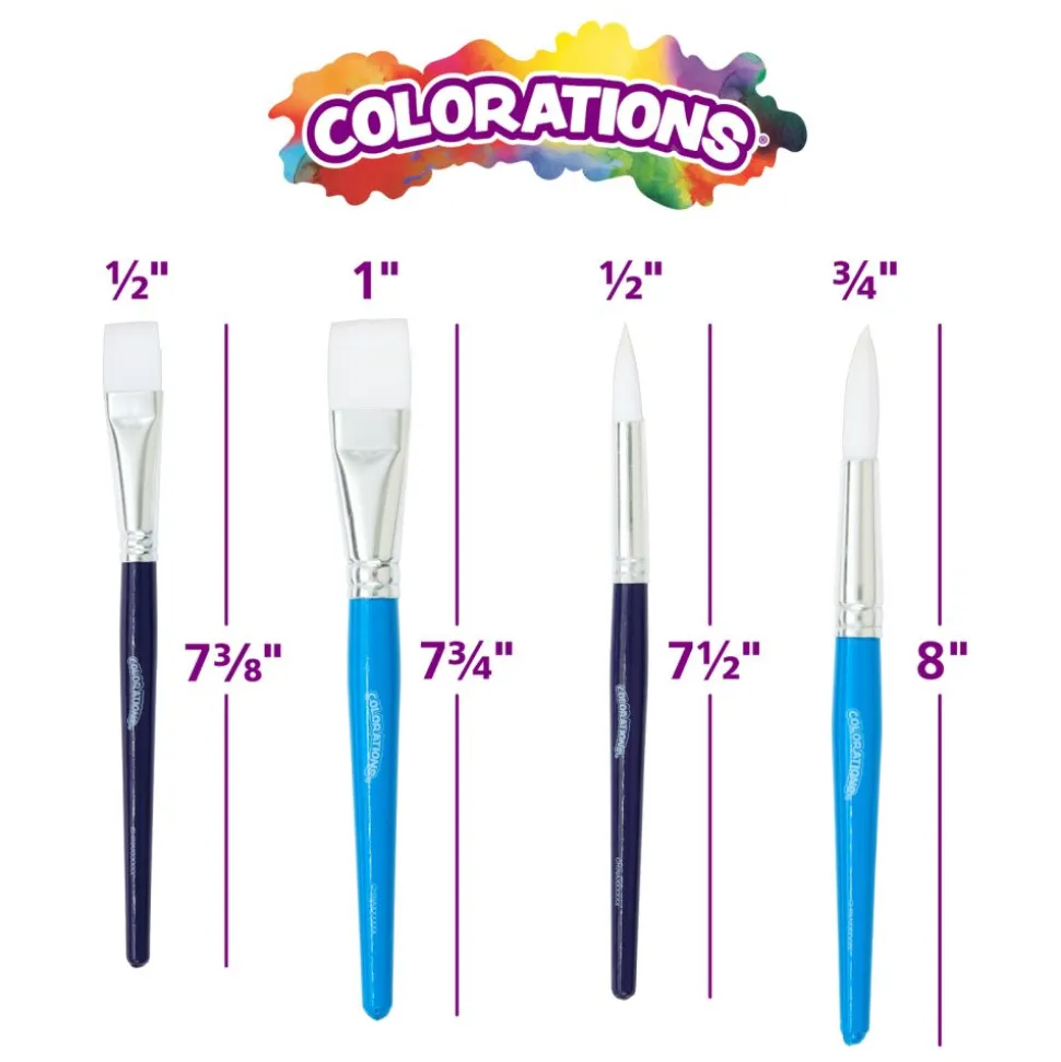Colorations® Assorted Paintbrush Classpack - 40 Pieces