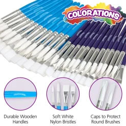 Colorations® Assorted Paintbrush Classpack - 40 Pieces