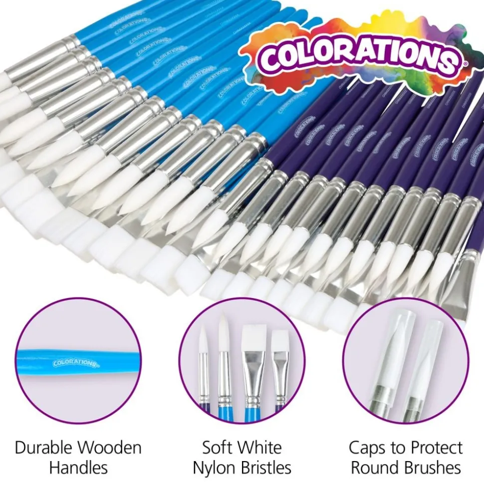 Colorations® Assorted Paintbrush Classpack - 40 Pieces