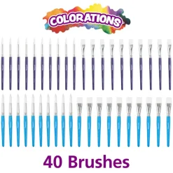 Colorations® Assorted Paintbrush Classpack - 40 Pieces