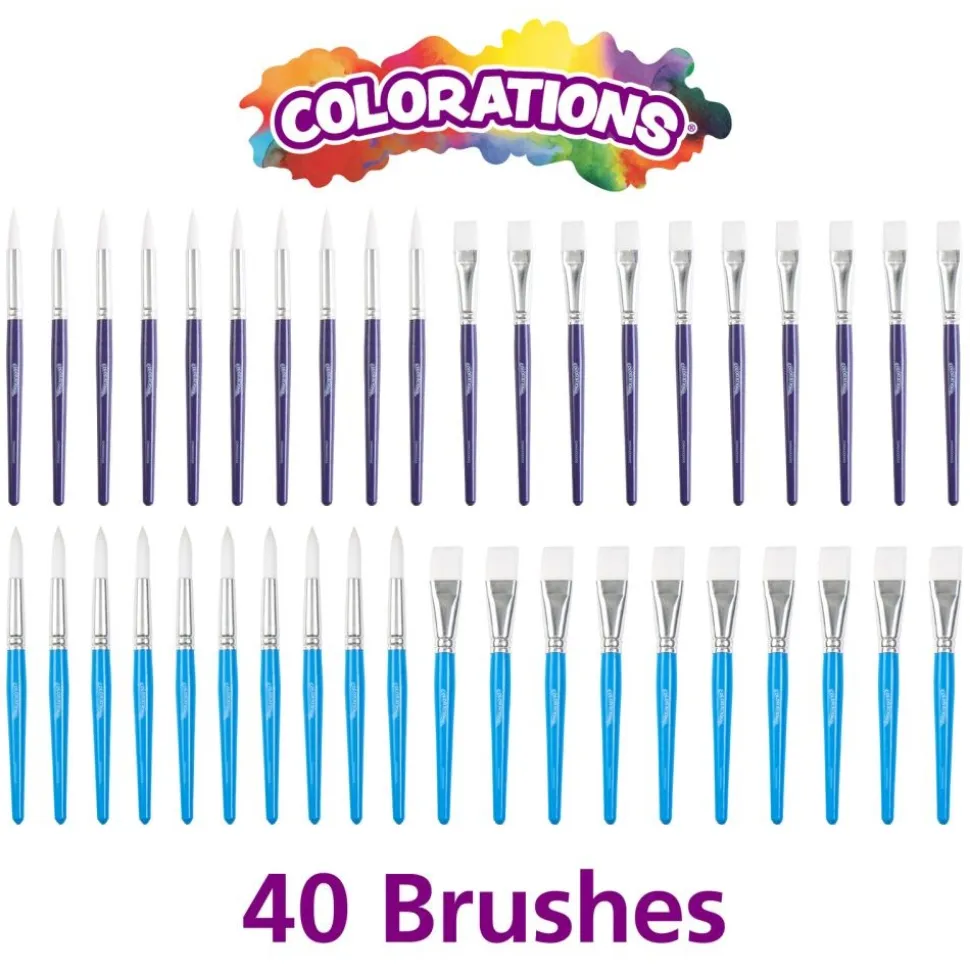 Colorations® Assorted Paintbrush Classpack - 40 Pieces