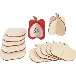 Colorations® Back-To-School Teacher Apple 3D Wood Craft Kit - Makes 6 Crafts