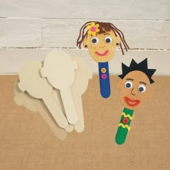 Colorations® Back-To-School Wooden Face Puppet Craft Kit - Makes 20 Crafts